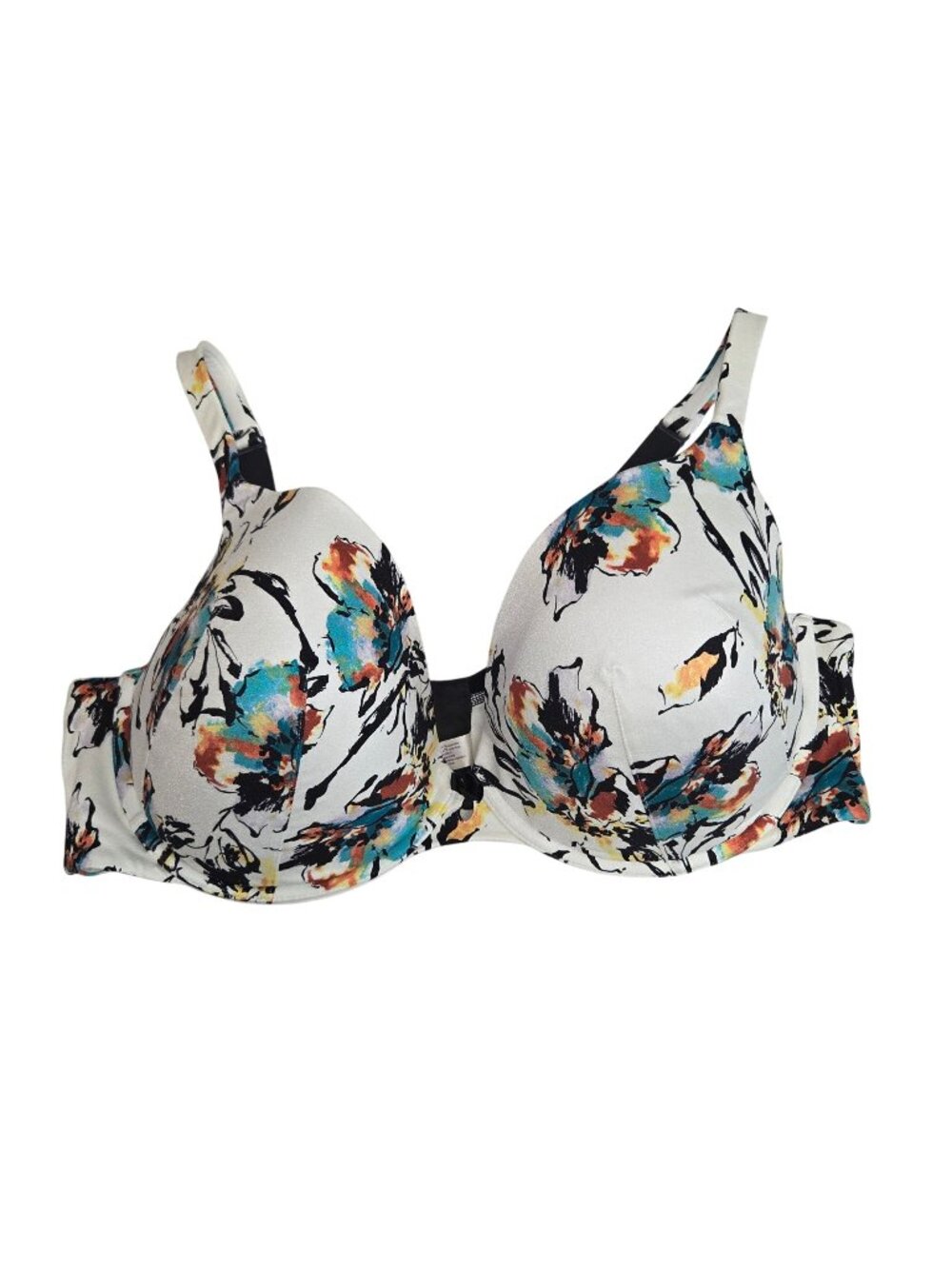 Cacique Intuition Lift Floral Print Bra 44DD Adjustable Straps Hook & Eye Closur